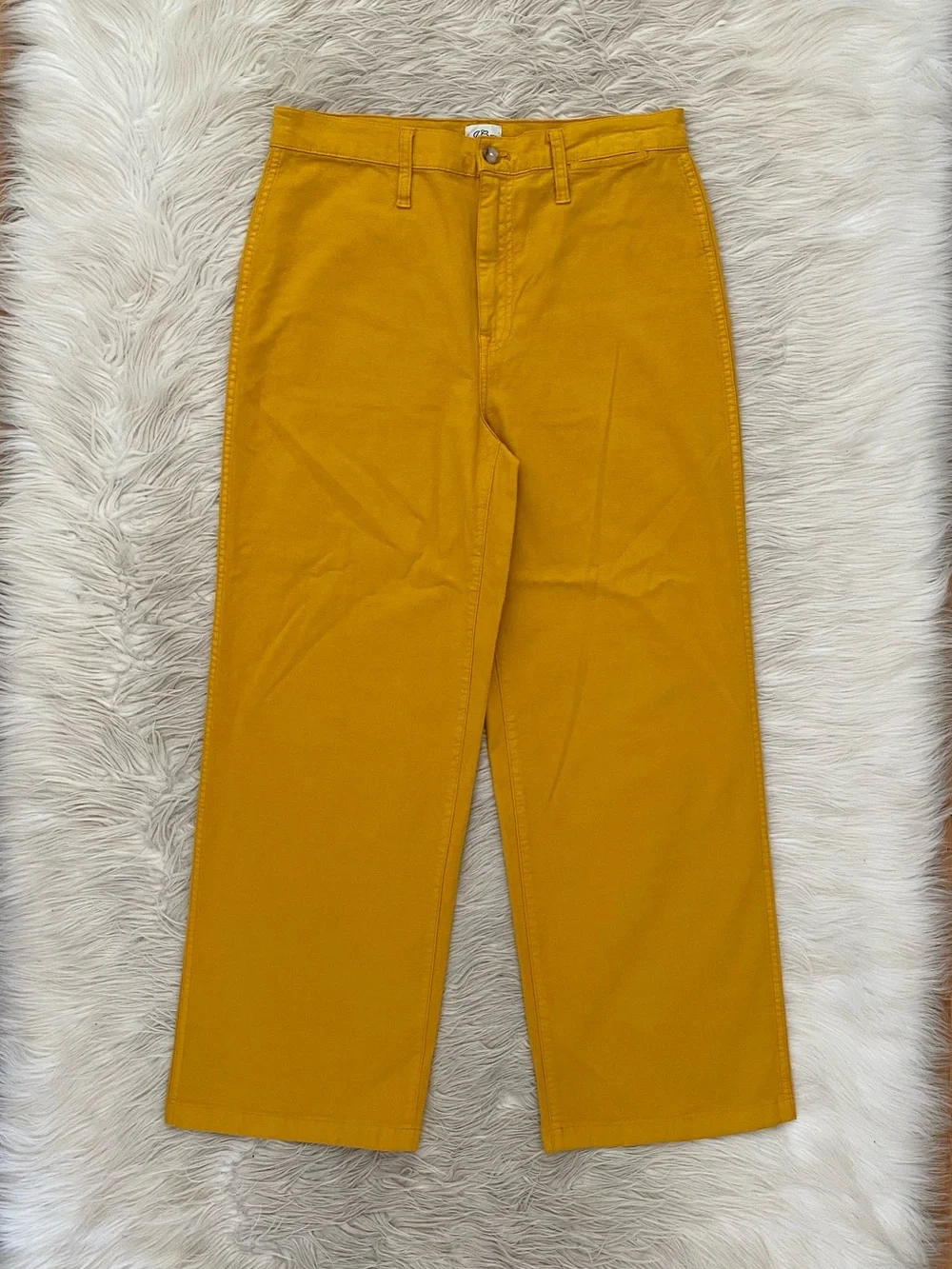 J. Crew Tall Slim Wide Leg Pants Golden Mustard Yellow Business Casual 30T